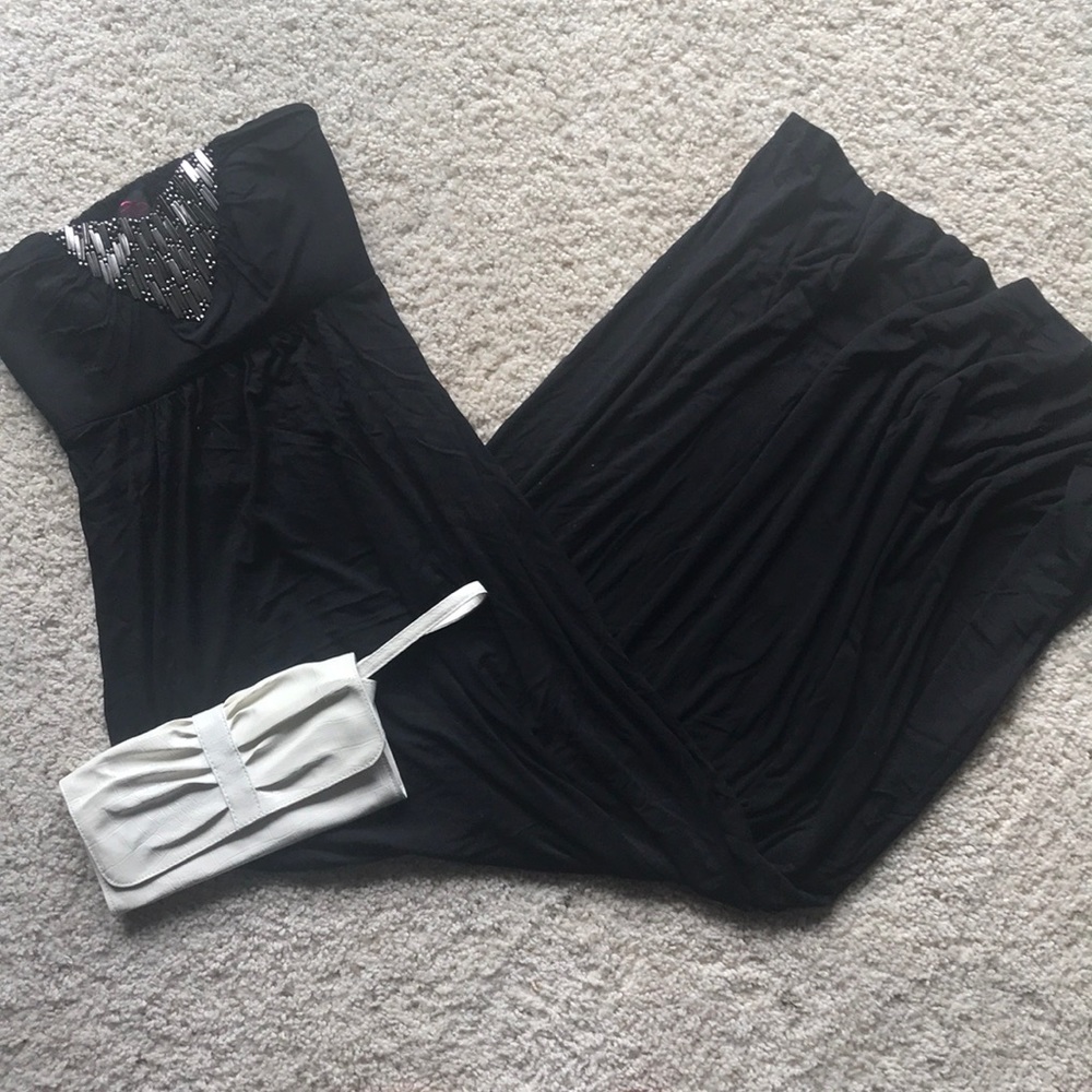 2B BEBE maxi black dress size s